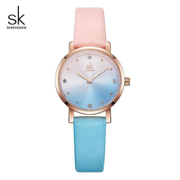 mohamed-imourig - Shengke Creative Color Leather Watches Women Ladies Quartz Watch Relogio Feminino 2019 SK Women Wrist Watch Montre Femme #K8029 - mohamed imourig - 