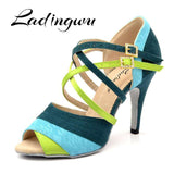 mohamed-imourig - Ladingwu Brand New Women's Dance Shoes Heeled Tango Ballroom Latin Salsa Dancing Shoes For Women Hot Sales Brown Green Suede - mohamed imourig - 