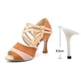 mohamed-imourig - Ladingwu Brand New Women's Dance Shoes Heeled Tango Ballroom Latin Salsa Dancing Shoes For Women Hot Sales Brown Green Suede - mohamed imourig - 