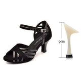 mohamed-imourig - Ladingwu Latin Dance Shoes Women Suede And PU New Purple Salsa Party Ballroom Dance Shoes Cuba Heel 9cm ladies sneaker Dance - mohamed imourig - 