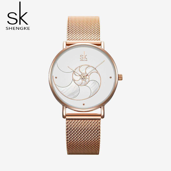 mohamed-imourig - Shengke Women Fashion Quartz Watch Lady Mesh Watchband High Quality Casual Waterproof Wristwatch Gift for Wife 2019 - mohamed imourig - 