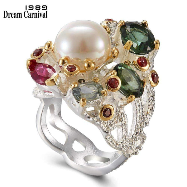 mohamed-imourig - DreamCarnival 1989 Infinity Colors Series Women Rings Silver Gold Color Coated Gorgeous Shiny Zircon Jewelry of the Day WA11693 - mohamed imourig - 