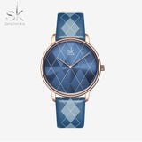 mohamed-imourig - Shengke Women Watch Plaid Leather Girl Wristwatch Lady Clock Brand Wristwatches Clock Montres Femme Reloj Mujer - mohamed imourig - 
