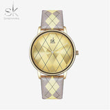 mohamed-imourig - Shengke Women Watch Plaid Leather Girl Wristwatch Lady Clock Brand Wristwatches Clock Montres Femme Reloj Mujer - mohamed imourig - 