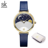 mohamed-imourig - Shengke New Starry Sky Dreamy Women Watches Creative Blue Leather Strap Quartz Ladies Watches Casual Fashion Dial Montre Femme - mohamed imourig - 