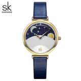mohamed-imourig - Shengke New Starry Sky Dreamy Women Watches Creative Blue Leather Strap Quartz Ladies Watches Casual Fashion Dial Montre Femme - mohamed imourig - 