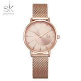 2019 Shengke Quartz Watches Women Multicolor Silver Stainless Steel Mesh Strap Simple Casual Lady Wristwatch Bayan Reloj Mujer