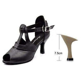 mohamed-imourig - Ladingwu Black Genuine Leather Dance Shoes Woman Latin Comfortable Soft Bottom Salsa Dance Shoes Profession Ballroom Dance Shoes - mohamed imourig - 