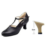 mohamed-imourig - Ladingwu Hot Selling Women's Genuine Leather Shoes Ballroom Dance Competition Shoes Black Latin Dance Shoes Heel 6/7/7.5/8.3cm - mohamed imourig - 