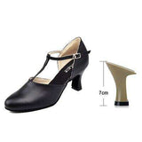 mohamed-imourig - Ladingwu Hot Selling Women's Genuine Leather Shoes Ballroom Dance Competition Shoes Black Latin Dance Shoes Heel 6/7/7.5/8.3cm - mohamed imourig - 