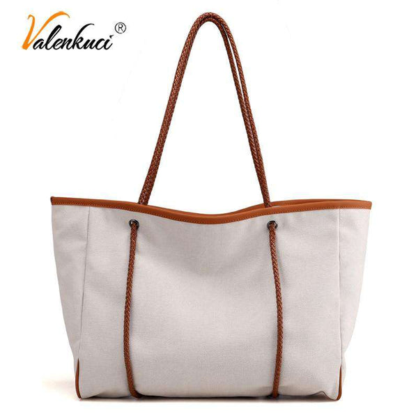 mohamed-imourig - Valenkuci 2017 fashion designer tote bag female large capacity canvas shoulder bags handbag for women bag casual bolsas feminina - mohamed imourig - 