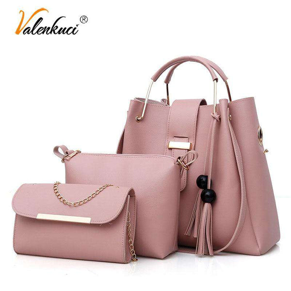mohamed-imourig - Valenkuci Fashion Crossbody Bags for Women Designer Handbags High Quality Pink Women Composite Messenger Bags Tote Clutch Purse - mohamed imourig - 
