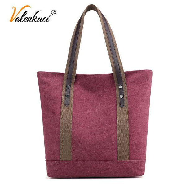 mohamed-imourig - Valenkuci Large Capacity Shoulder Bags for Women 2018 Fashion Canvas Handbags for Women Girls Hand Bag bolsas feminina mochila - mohamed imourig - 