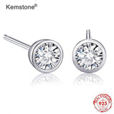 mohamed-imourig - Kemstone Fashion 925 Sterling Silver White Round Cubic Zirconia Stud Earrings Jewelry Gift for Women - mohamed imourig - 