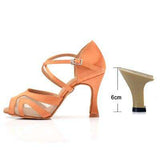mohamed-imourig - Ladingwu Factory Direct Sales Dance shoes Latin Women Satin and Net Salsa Shoes Dancing Woman Brown Dance Sandals Ultra Low Pric - mohamed imourig - 