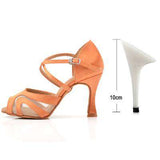 mohamed-imourig - Ladingwu Factory Direct Sales Dance shoes Latin Women Satin and Net Salsa Shoes Dancing Woman Brown Dance Sandals Ultra Low Pric - mohamed imourig - 