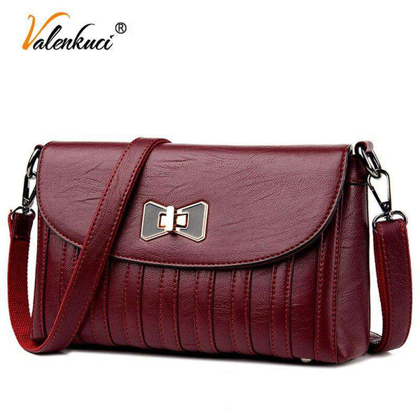 mohamed-imourig - Valenkuci brands 2018 fashion women's messenger bags black leather handbags for women bags causal shoulder bags female SD-679 - mohamed imourig - 