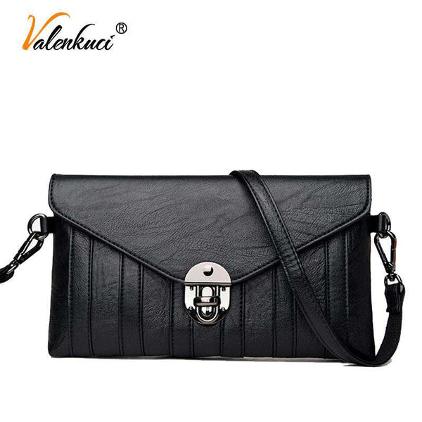 mohamed-imourig - Valenkuci women's messenger bags for women leather handbags casual tote high quality crossbody bag black shoulder bags SD-662 - mohamed imourig - 