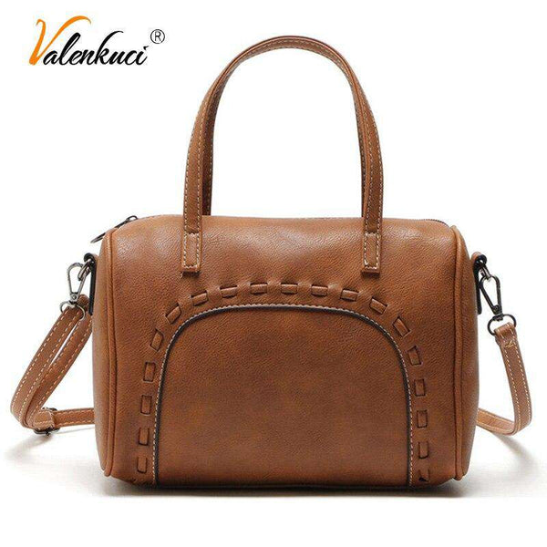 mohamed-imourig - Valenkuci Women Retro Tote Crossbody Bag Handbags For Women Messenger Bags Ladies Vintage Pillow Boston Bag Shoulder Bags SD-038 - mohamed imourig - 