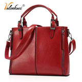 mohamed-imourig - ValenKuci Big Oil Wax Leather Bag Fashion Brand Women Bags Desginer Splicing Leather Handbags Tote Shoulder Bags for Women - mohamed imourig - 