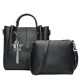 mohamed-imourig - Valenkuci Women Handbag Star Pendant Tassel Composite Bag Casual Leather Shoulder Crossbody Messenger Bags Totes bolsos mujer - mohamed imourig - 