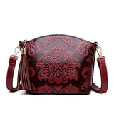 mohamed-imourig - Valenkuci Chinese Style Leather Bag National Flowers Tassel Crossbody Bags Designer Shoulder Messenger Bags for Women Bag 2018 - mohamed imourig - 