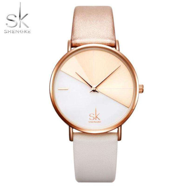 mohamed-imourig - Relogio Feminino SK Women's Watches Shengke Top Brand Luxury Rose Gold Watch Women Creative Fashion Casual Watches Leather Clock - mohamed imourig - 