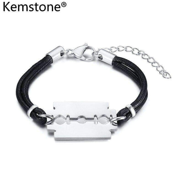 mohamed-imourig - Kemstone Trendy Stainless Steel Shaver Wax Rope adjustable Chain Bracelet Jewelry Gift For Men - mohamed imourig - 