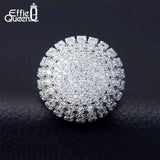 mohamed-imourig - Effie Queen New Fashion Crystal Ring for Women Elegant Luxury CZ Zircon Engagement Party Ring Wholesale DR48 - mohamed imourig - 