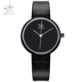 mohamed-imourig - Shengke Watches Women Quartz Clock Top Brand Watches Leather Women Watch Causal Black White Simple Wristwatch Montre Femme 2017 - mohamed imourig - 