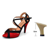 mohamed-imourig - Ladingwu Women Latin Dance Shoes Flannel Salsa Women Ballroom Dancing Shoes For Girls Blue/Red Soft Bottom Indoor Shoes Tango - mohamed imourig - 