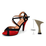 mohamed-imourig - Ladingwu Women Latin Dance Shoes Flannel Salsa Women Ballroom Dancing Shoes For Girls Blue/Red Soft Bottom Indoor Shoes Tango - mohamed imourig - 