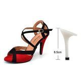 mohamed-imourig - Ladingwu Women Latin Dance Shoes Flannel Salsa Women Ballroom Dancing Shoes For Girls Blue/Red Soft Bottom Indoor Shoes Tango - mohamed imourig - 