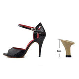 mohamed-imourig - Ladingwu New Salsa Shoes Dance  Women's High Heel Shoes Sandals 10cm  Party Performance women Latin Dance Shoes Red Black PU - mohamed imourig - 