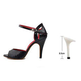 mohamed-imourig - Ladingwu New Salsa Shoes Dance  Women's High Heel Shoes Sandals 10cm  Party Performance women Latin Dance Shoes Red Black PU - mohamed imourig - 