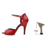 mohamed-imourig - Ladingwu New Salsa Shoes Dance  Women's High Heel Shoes Sandals 10cm  Party Performance women Latin Dance Shoes Red Black PU - mohamed imourig - 