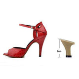 mohamed-imourig - Ladingwu New Salsa Shoes Dance  Women's High Heel Shoes Sandals 10cm  Party Performance women Latin Dance Shoes Red Black PU - mohamed imourig - 