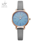 mohamed-imourig - SHENGKE 2018 New Red Leather Strap Women Watches Simple Dial Ladies Quartz Clock Colorful Selection Freestyle Relogio Feminino - mohamed imourig - 