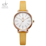 mohamed-imourig - SHENGKE 2018 New Red Leather Strap Women Watches Simple Dial Ladies Quartz Clock Colorful Selection Freestyle Relogio Feminino - mohamed imourig - 