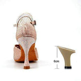 mohamed-imourig - Ladingwu 2018 New Glitter Rhinestone Latin Dance Shoes Women Satin Salsa Dancing Shoes For Woman Tango Ballroom Shoes For Dacne - mohamed imourig - 