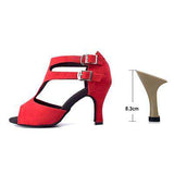 mohamed-imourig - Ladingwu Red/Yellow Flannel Soft Bottom Latin Dance Shoes Tango Samba Salsa Dance Shoes Lady Heels 6cm/8.3cm Numbering Y-107 - mohamed imourig - 