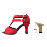 mohamed-imourig - Ladingwu Red/Yellow Flannel Soft Bottom Latin Dance Shoes Tango Samba Salsa Dance Shoes Lady Heels 6cm/8.3cm Numbering Y-107 - mohamed imourig - 