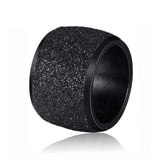 mohamed-imourig - Effie Queen Silver/Rose Gold Color Stainless Steel Rings 16mm Frosting Surface Big Wedding Band Party Ring for Women IR73 - mohamed imourig - 