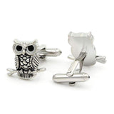 mohamed-imourig - Kemstone Mens Metal Owl Bird Animal Artwork Jewelry Silver Plated Cuff Links Cufflinks - mohamed imourig - 