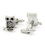 mohamed-imourig - Kemstone Mens Metal Owl Bird Animal Artwork Jewelry Silver Plated Cuff Links Cufflinks - mohamed imourig - 