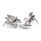 mohamed-imourig - Kemstone Mens Metal Owl Bird Animal Artwork Jewelry Silver Plated Cuff Links Cufflinks - mohamed imourig - 