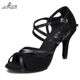 mohamed-imourig - Ladingwu Hot Selling Flannel and PU Women High Heel Red/Black Shoes For Women Soft Bottom Latin Salsa Ballroom Dance Shoes - mohamed imourig - 