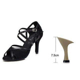 mohamed-imourig - Ladingwu Hot Selling Flannel and PU Women High Heel Red/Black Shoes For Women Soft Bottom Latin Salsa Ballroom Dance Shoes - mohamed imourig - 