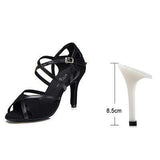 mohamed-imourig - Ladingwu Hot Selling Flannel and PU Women High Heel Red/Black Shoes For Women Soft Bottom Latin Salsa Ballroom Dance Shoes - mohamed imourig - 