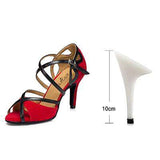 mohamed-imourig - Ladingwu Hot Selling Flannel and PU Women High Heel Red/Black Shoes For Women Soft Bottom Latin Salsa Ballroom Dance Shoes - mohamed imourig - 